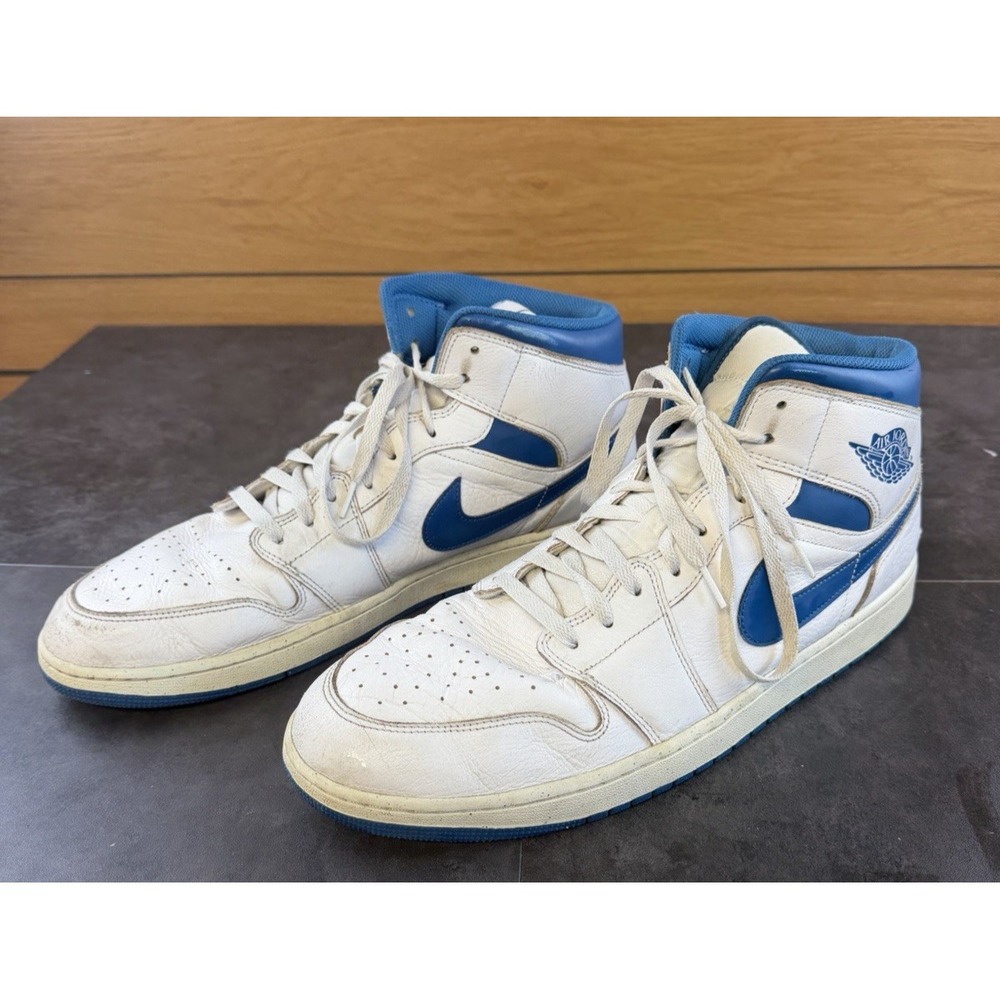 Air Jordan 2023 Men's Blue & White Leather High Top Sneaker Size 17